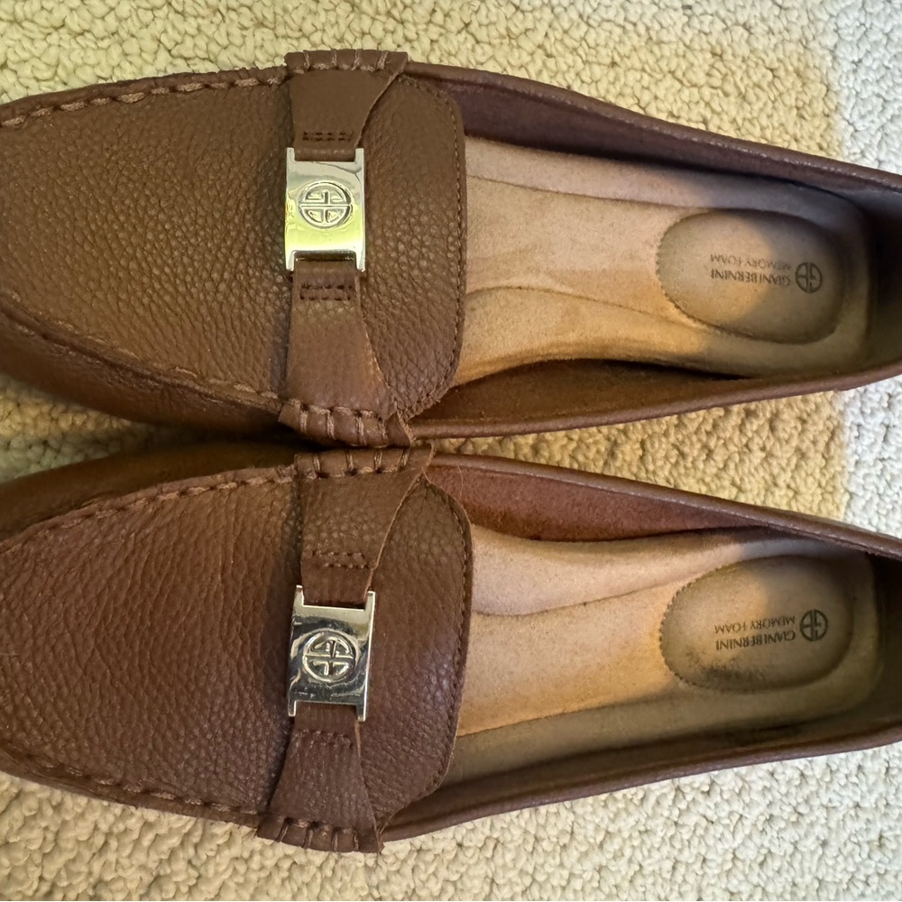 Gianfranco Ferre Chestnut Leather Slip-Ons